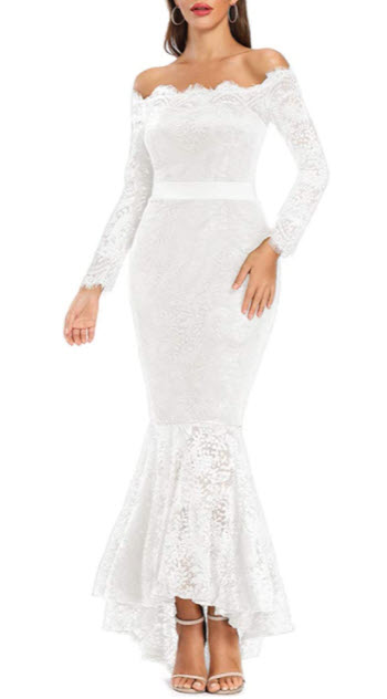 Long Sleeve Off Shoulder Wedding Dress